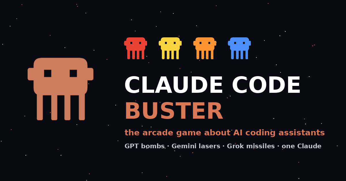 Claude Code Buster — the free arcade game where a Claude bot shoots down code bugs